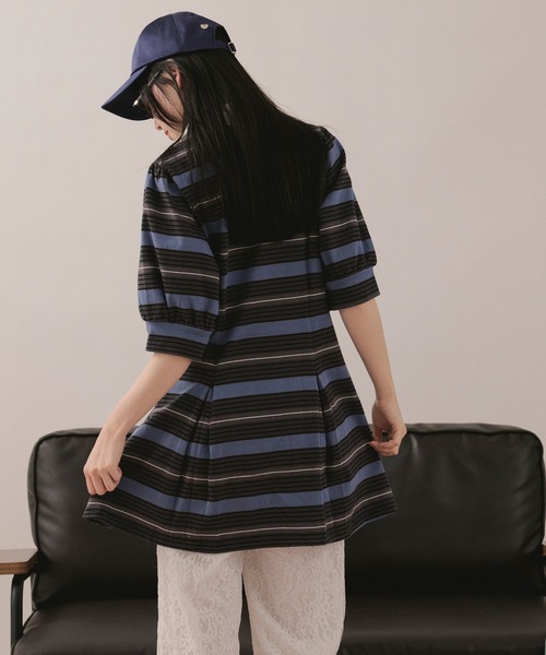 loin nuit ワンピース striped polo onepiece / ストライプポロ