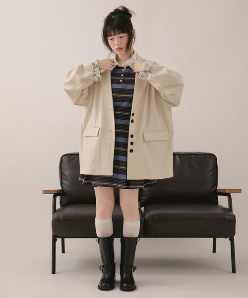 loin nuit ワンピース striped polo onepiece / ストライプポロ