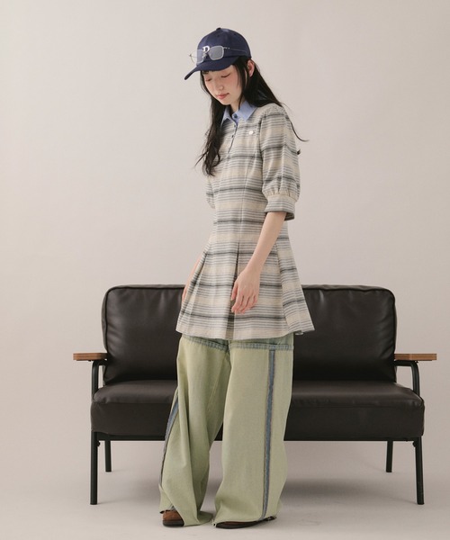 loin nuit ワンピース striped polo onepiece / ストライプポロ