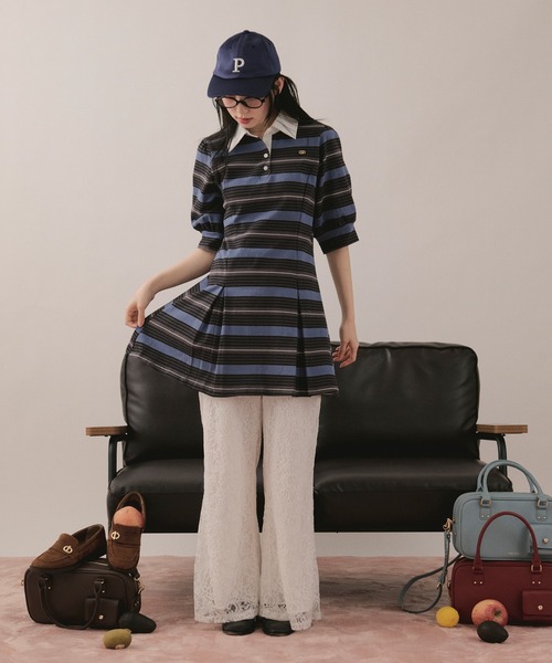 loin nuit ワンピース striped polo onepiece / ストライプポロ