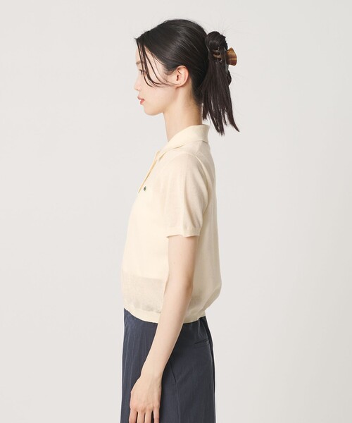 ポロシャツ ポロ 「LACOSTE」ラメニット ポロシャツ レディースの画像