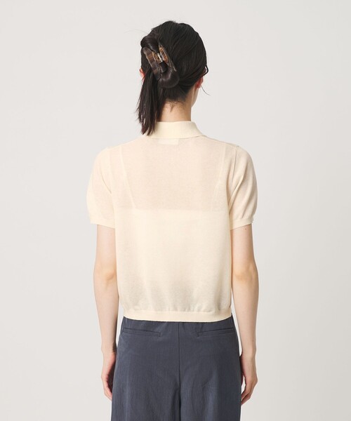 ポロシャツ ポロ 「LACOSTE」ラメニット ポロシャツ レディースの画像