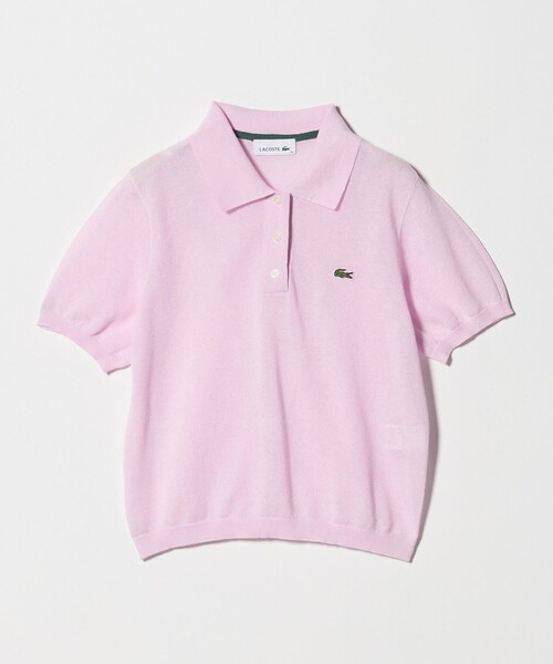 ポロシャツ ポロ 「LACOSTE」ラメニット ポロシャツ レディースの画像