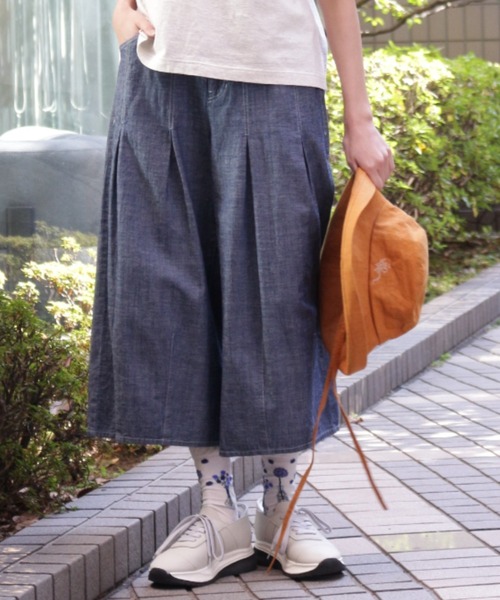 ワイドパンツ パンツ 綿麻ダンガリーコクーンパンツ（オフホワイトのみ裏地付き） レディース | SUPER HAKKA | 02