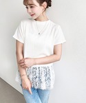 tシャツ 半袖 裾フリルレースぽこぽこカットソ...の詳細画像4