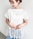 tシャツ 半袖 裾フリルレースぽこぽこカットソ...の詳細画像3