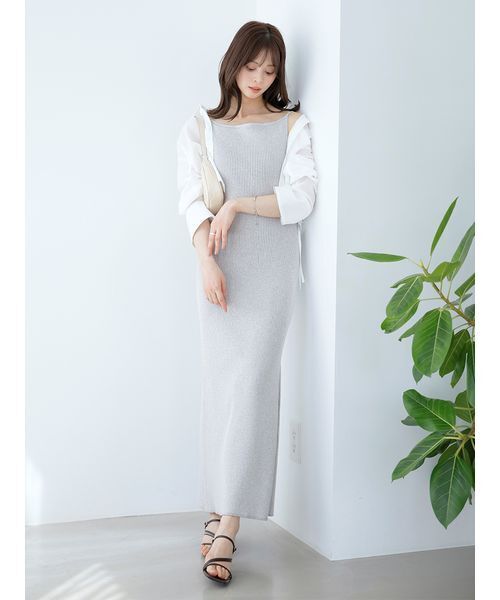 SNIDEL アイボリー 長袖 ハイネック キャミワンピース M 未着用 SNIDEL（スナイデル） ワンピース シンプルニットキャミワンピース