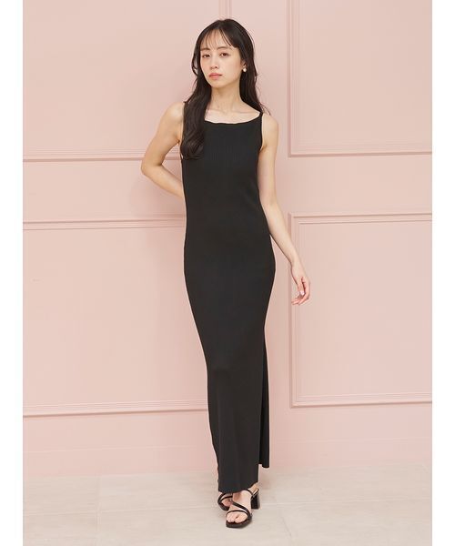 SNIDEL シンプルニットキャミワンピース Sサイズ ブラック SNIDEL（スナイデル） ワンピース シンプルニットキャミワンピース