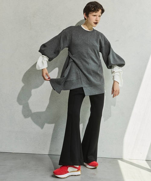 レディースファッション OMMO◇TUCK DRAPE T-SH/FREE/ナイロン/WHT 