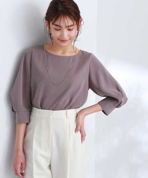 「NATURAL BEAUTY BASIC」 7分袖ブラウス SMALL ブルー レディース_画像2