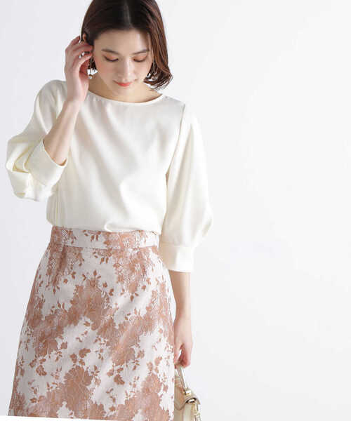 「NATURAL BEAUTY BASIC」 7分袖ブラウス SMALL ブルー レディース_画像3