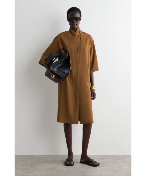 「COS」 7分袖ワンピース 32 ブラウン レディース_画像2