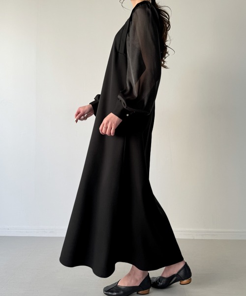 「junoah」 長袖ワンピース MEDIUM ネイビー レディース_画像5
