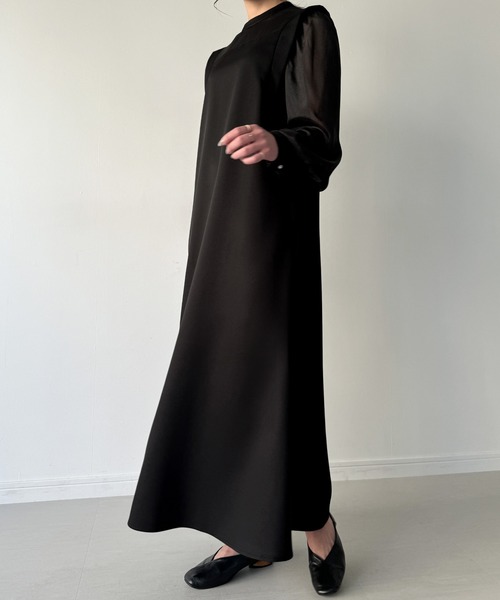 「junoah」 長袖ワンピース MEDIUM ネイビー レディース_画像8