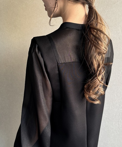「junoah」 長袖ワンピース MEDIUM ネイビー レディース_画像9