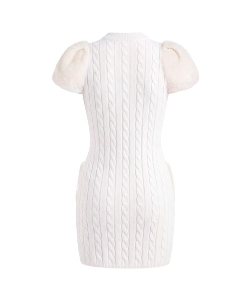 Rose Muse（ロゼミューズ） ワンピース 半袖 Fur point knit mini