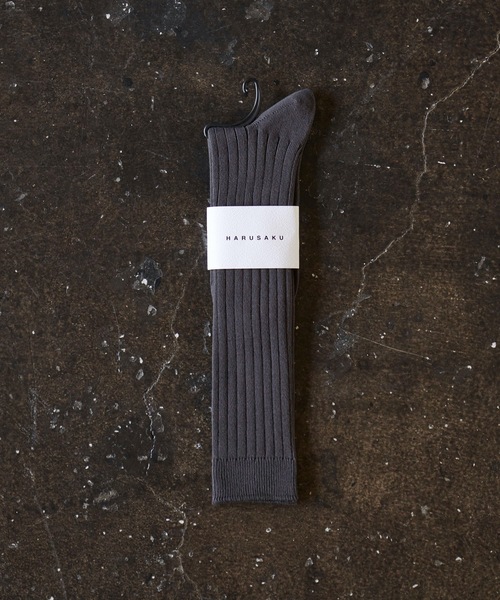 HARUSAKU（ハルサク） 靴下 HARUSAKU Men's PLAIN RIB SOCKS：ハルサク