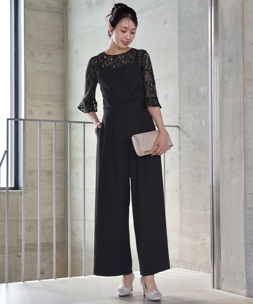 DRESS+（ドレスプラス） パンツドレス レースブラウス ジャンプスーツ