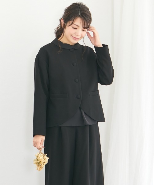 Neina セットアップ 「喪服・礼服」洗える防しわゆるロールネック