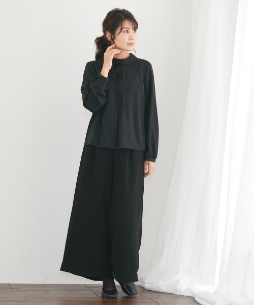 suzu6L喪服礼服フォーマル黒ワイドパンツおしゃれセットアップ☆u295 東京ソワール 喪服 レディース ブラックフォーマル 礼服 黒