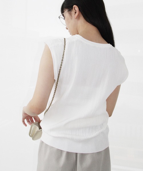 H.TOKYO tシャツ ランダムリブフレンチスリーブニット