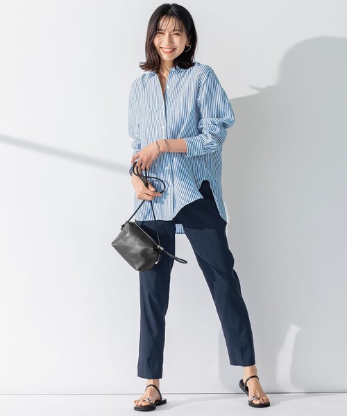 ブラウス シャツ 「WEB限定カラーあり」LIBECO ベーシック シャツ レディース CLASSY. 9月号掲載/WEB限定カラーあり】LIBECO ベーシック