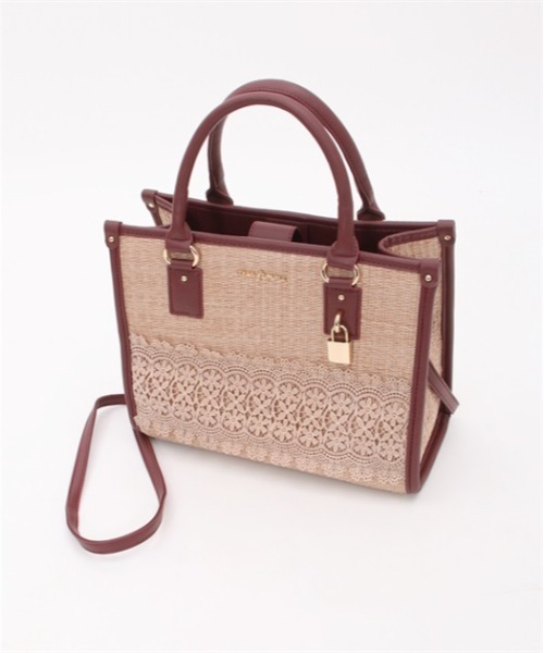 axes femme トートバッグ バッグ トリミングデザイン雑材トート