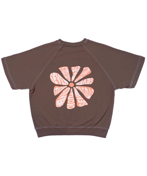 STUDIO SEVEN Big Flower Print Shirt サイズL STUDIO SEVEN tシャツ Big Flower Overdyed SS Sweat「STUDIOSEVEN