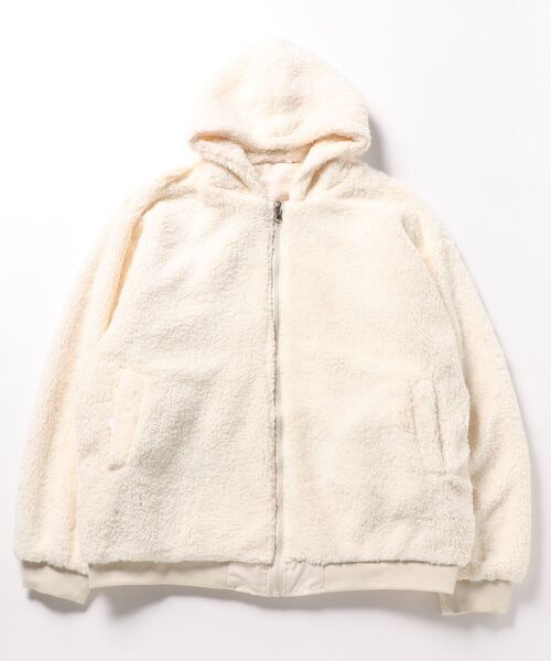 ブルゾン アウター 2way リバーシブル フードボアブルゾン レディース