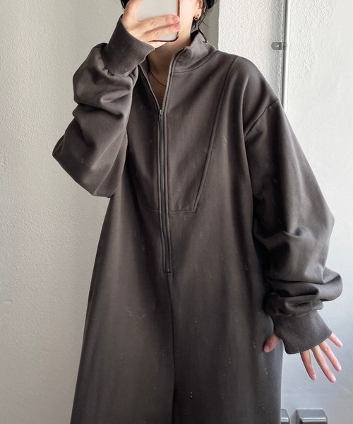 wee9s（ウィークス） オールインワン high neck half zip up sweat all