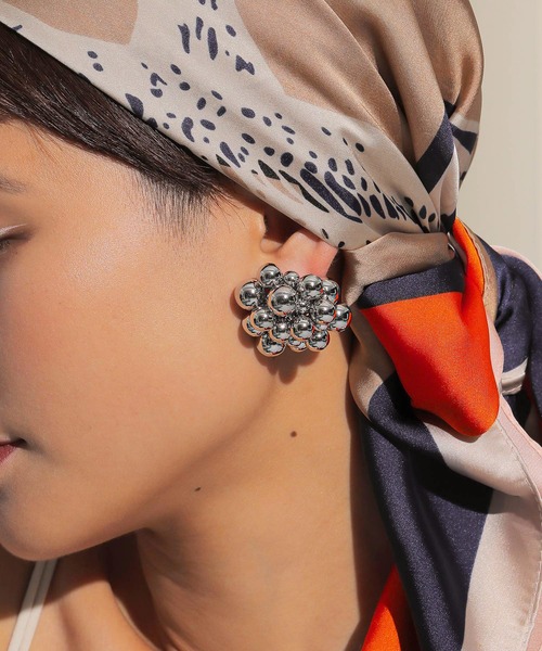 voov ピアス パール メタル ボール ボリューム つぶつぶ ピアス 大きめ