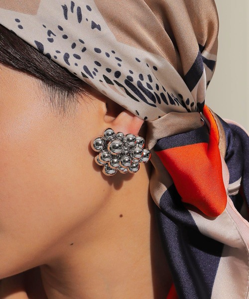 voov ピアス パール メタル ボール ボリューム つぶつぶ ピアス 大きめ