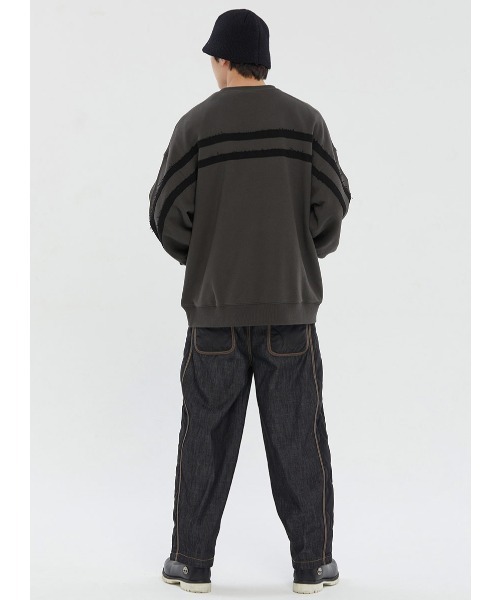 スウェット・トレーナー ROMANTIC CROWN REVERSE LINE POCKET CREWNECK ROMANTIC CROWN】23FW☆ REVERSE LINE POCKET CREWNECK