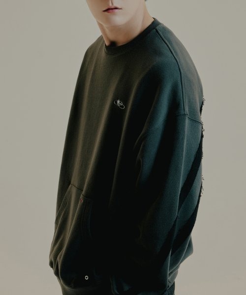 スウェット・トレーナー ROMANTIC CROWN REVERSE LINE POCKET CREWNECK ROMANTIC CROWN】23FW☆ REVERSE LINE POCKET CREWNECK
