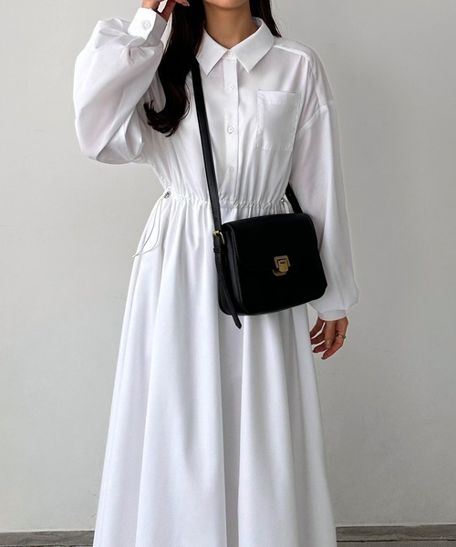 callautia（カラウティア） シャツワンピース ドロストシャツ