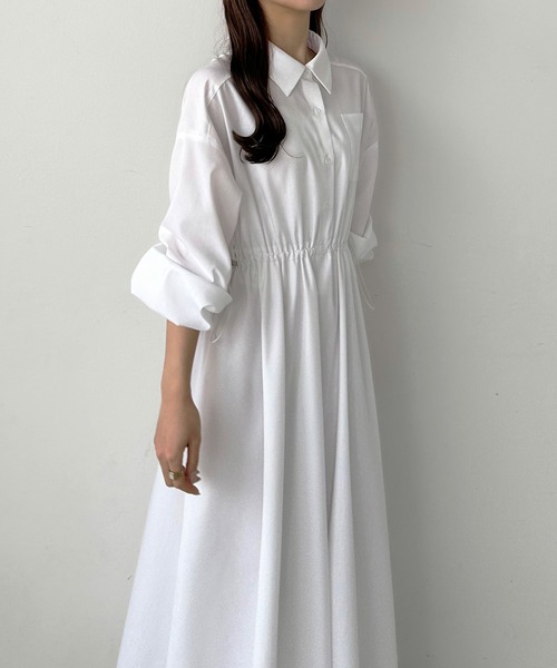 ballasy♡シャツワンピース callautia シャツワンピース ドロストシャツワンピース「ペチ