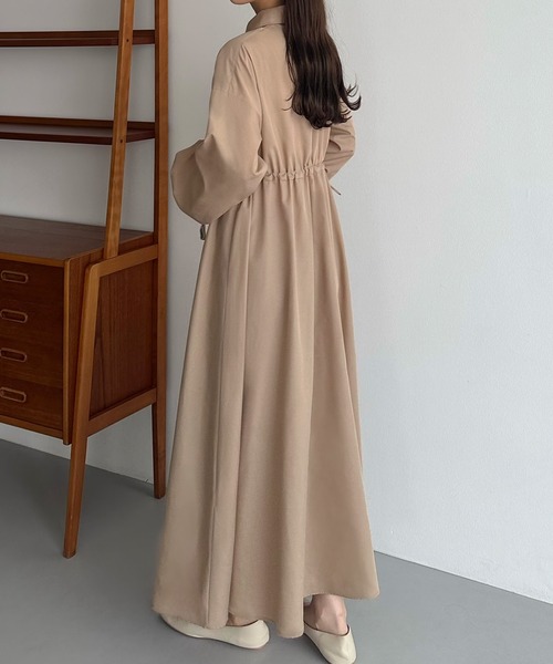 callautia シャツワンピース ドロストシャツワンピース「ペチ