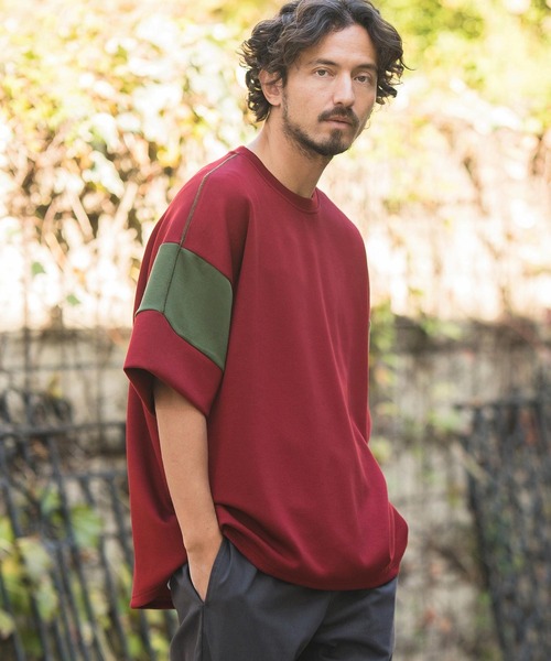 gomme　切り替えTシャツ CAMBIO tシャツ mt8754- 袖切り替えポンチカットソー メンズ