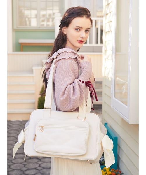 Maison de FLEUR 撥水 サイドリボンキャリーバッグ メゾン ド フルール Maison de FLEUR サイドリボンキャリー