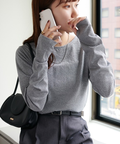 Discoat（ディスコート） tシャツ ラメロングスリーブ レディース