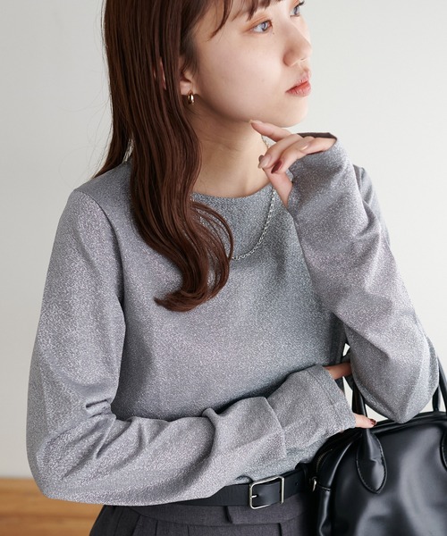 Discoat（ディスコート） tシャツ ラメロングスリーブ レディース