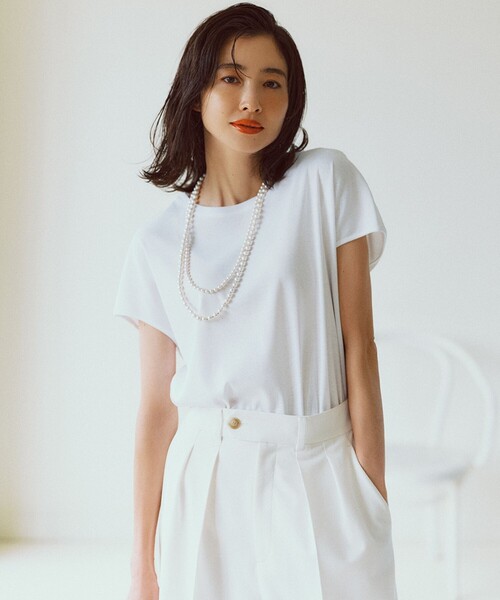 tシャツ 「接触冷感/洗える」フレンチスリーブ IT TEE レディース 23区 tシャツ 「接触冷感/洗える」フレンチスリーブ IT TEE