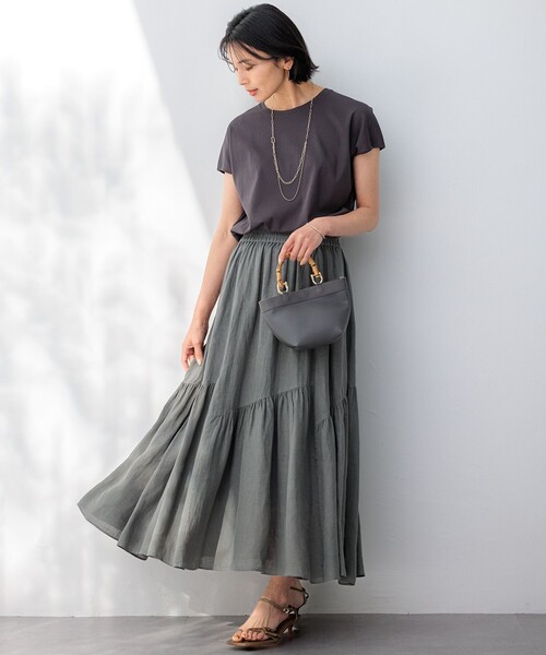 23区　接触冷感/洗える　フレンチスリーブ IT TEE 46サイズ 23区｜【接触冷感/洗える】フレンチスリーブ IT TEE | Rakuten