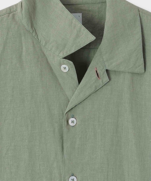 PS Paul Smith シャツ ナチュラルリネン オープンカラー半袖