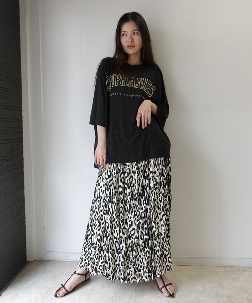 CORNERS tシャツ ロゴプリント入りシアートップス レディース