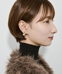 イヤリング カーヴィー メタル パール イヤリ...の詳細画像5
