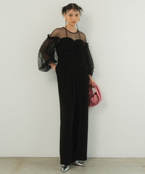 ANDRESD パンツドレス flocky dot pants dress / フロッキー
