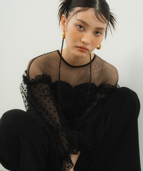 フロッキードットパンツドレス　ANDRÉSD ANDRESD パンツドレス flocky dot pants dress / フロッキー