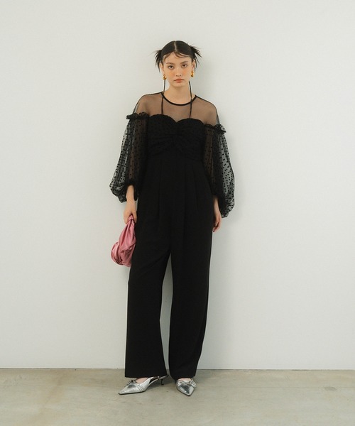 flocky dot pants dress / フロッキードットパンツドレス レディース  