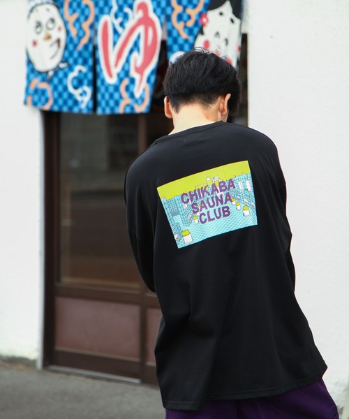 CHIKABA tシャツ 「CHIKABA SAUNA CLUB」 バックプリント 長袖 T